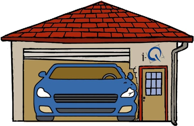 Cp = 1,0 und Cpk < 1,0  Das Auto ist breit und steht zu weit rechts in der Garage - © i-Q Schacht & Kollegen Qualitätskonstruktion GmbH